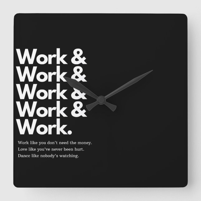 Horloge Carrée Work Work Stylish Wall Clock , square acrylic. (Recto)