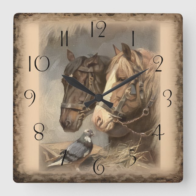 Horloge Carrée Working Horse (Recto)