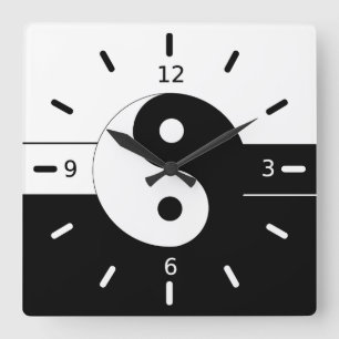 Horloge Carrée Xian de Yin yang