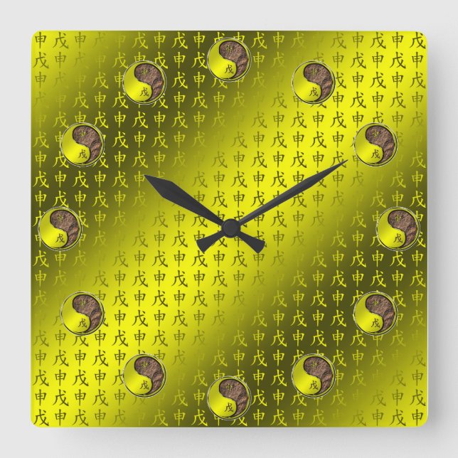 Horloge Carrée Year of the Earth Monkey (Recto)