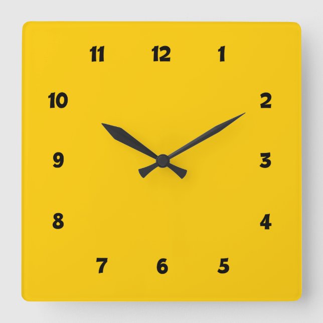 Horloge Carrée Yellow with Numbers (Recto)