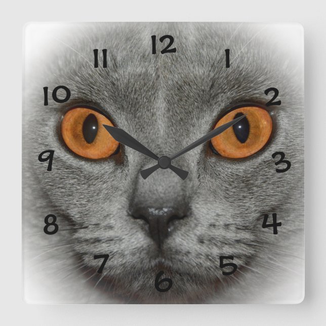 Horloge Carrée Yeux de chat (Recto)