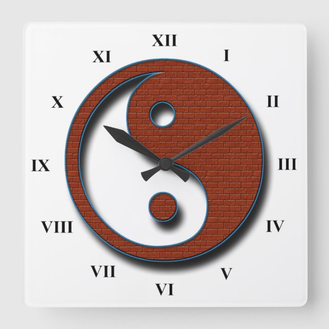 Horloge Carrée Yin Yang par Shirley Taylor (Recto)