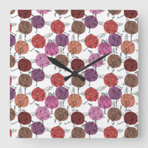 Horloge Carrée Yoga poses pattern Yoga seamless pattern 40