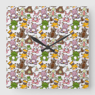 Horloge Carrée Yoga poses pattern Yoga seamless pattern 58