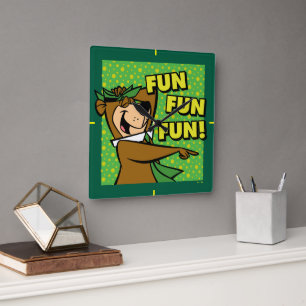 Horloge Carrée Yogi Bear Fun Amusant