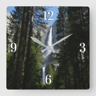 Horloge Carrée Yosemite Falls et Woods Paysage Photographie