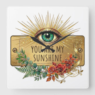 Horloge Carrée You Are My Sunshine Wall Clock