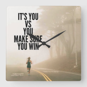 Horloge Carrée You vs YOU - Women's Workout Motivational