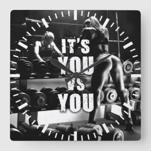 Horloge Carrée You vs YOU - Women's Workout Motivational