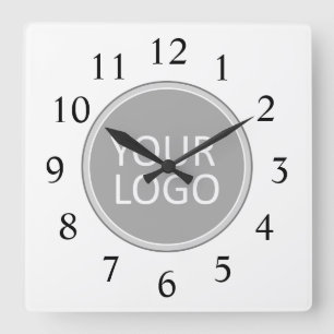 Horloge Carrée Your Business Logo Promoteur Business Company
