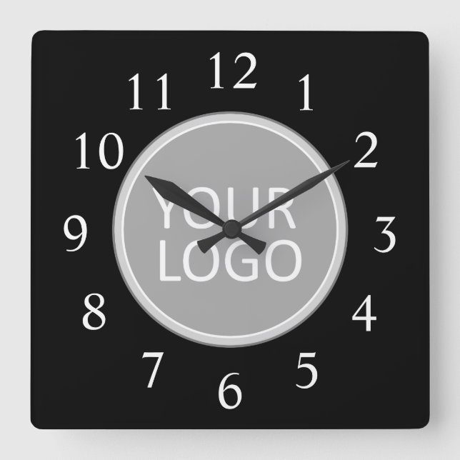 Horloge Carrée Your Business Logo Promoteur Business Company (Recto)