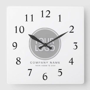Horloge Carrée Your Business Logo Promoteur Business Company