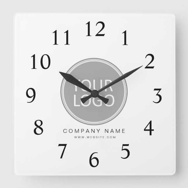 Horloge Carrée Your Business Logo Promoteur Business Company (Recto)