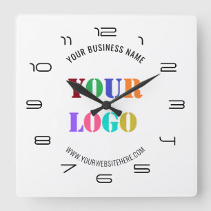 Horloge Carrée Your Logo Nom Site web Clock Promotional Business
