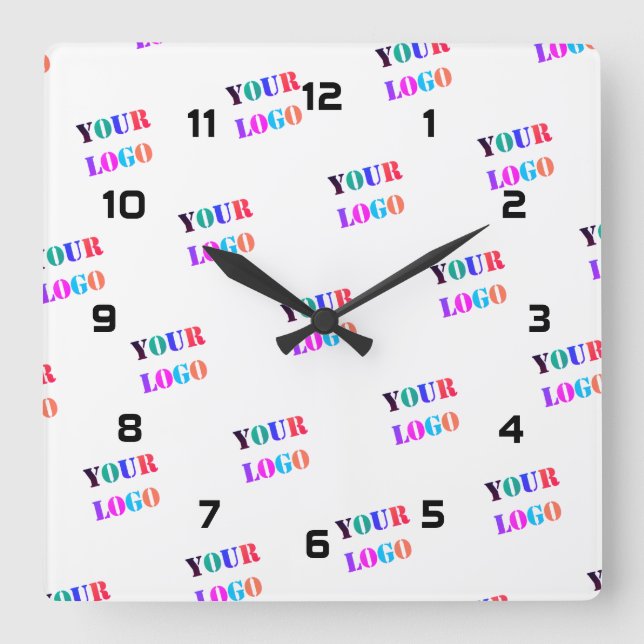 Horloge Carrée Your Logo Photo Business Promotional Personalized (Recto)