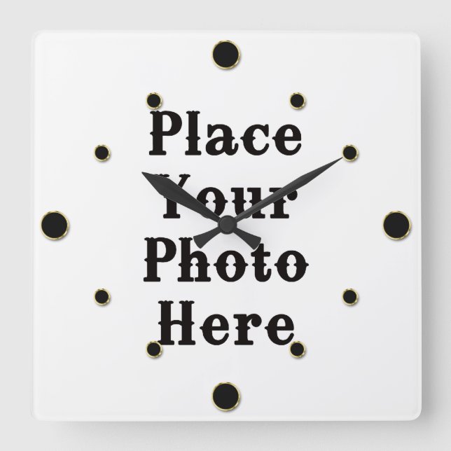Horloge Carrée Your Photo Here Wall Clock (Recto)