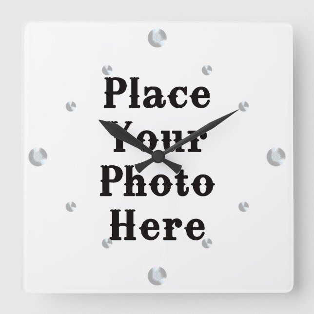 Horloge Carrée Your Photo Here Wall Clock (Recto)