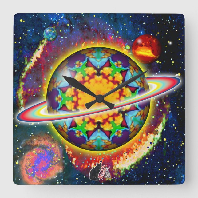 Horloge Carrée Zargon Orbz Kaleid (Recto)