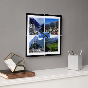 Horloge Carrée zAT007 LE TYROL AUTRICHIEN, Autriche,