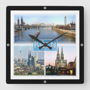 Horloge Carrée zDE025 COLOGNE KÖLN Allemagne, Europe,