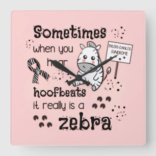 Horloge Carrée Zebra awareness