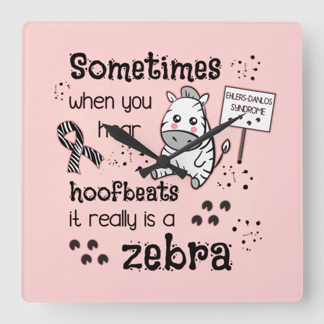 Horloge Carrée Zebra awareness (Recto)
