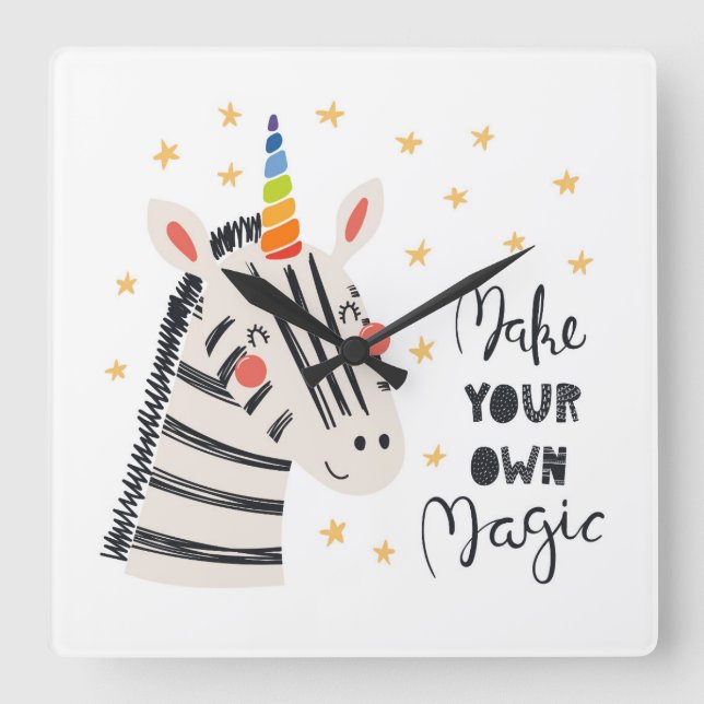 Horloge Carrée Zebri-maïs d'inspiration (Recto)