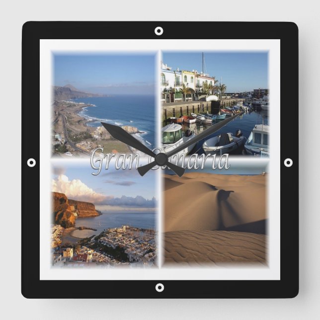 Horloge Carrée zES005 GRAN CANARIA, Îles Canaries, Espagne, (Recto)