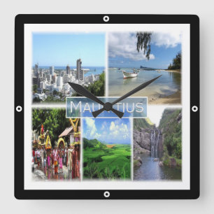 Horloge Carrée zMU022 PORT LOUIS, Mosaïque, Afrique,