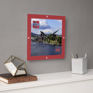 Horloge Carrée zNO004 OSLO, Norvège, Europe,