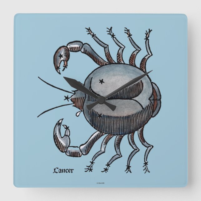 Horloge Carrée Zodiac: Cancer In Color (Recto)