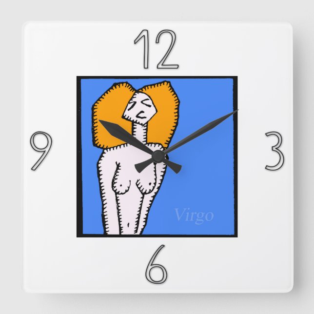 Horloge Carrée Zodiac Sign Virgo Wall Clock (Recto)