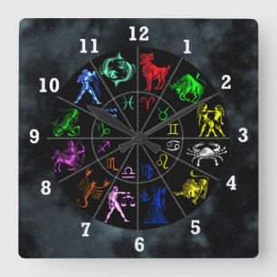 Horloge Carrée Zodiac signs