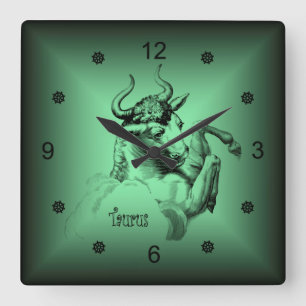 Horloge Carrée Zodiac ~ Taurus ~ Signes astrologiques ~ Horoscope