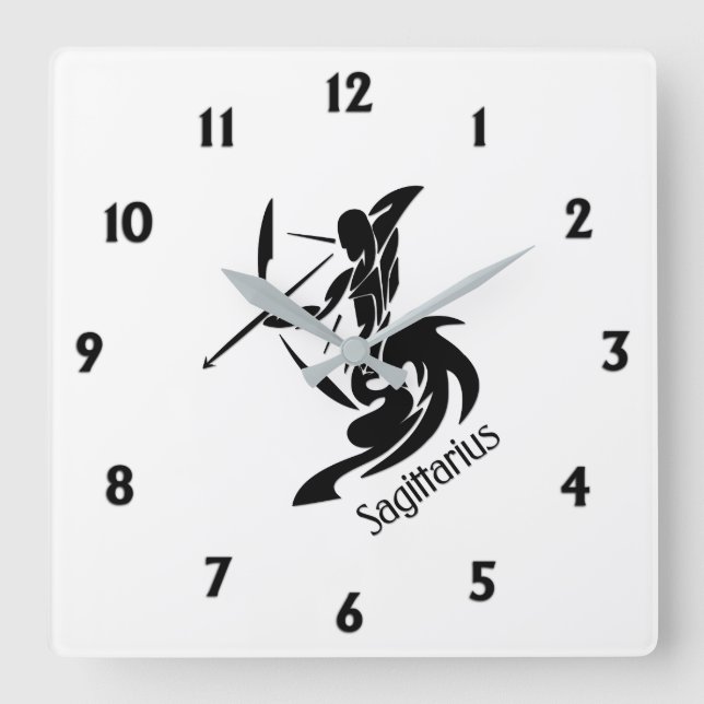 Horloge Carrée Zodiaque Sagittaire (Recto)
