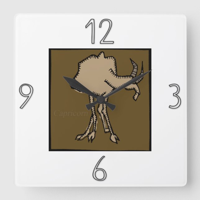 Horloge Carrée Zodiaque Sign Capricorn Wall Clock (Recto)
