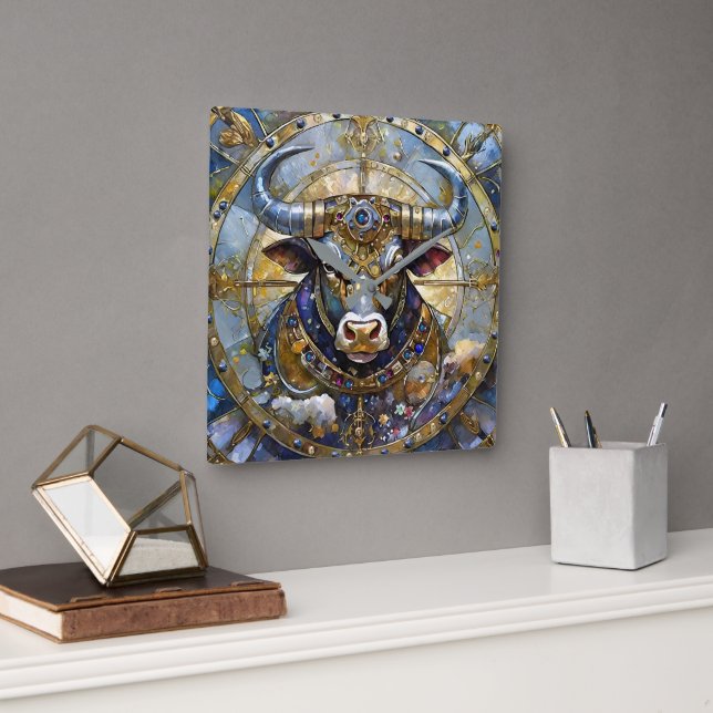 Horloge Carrée Zodiaque - Taureau Le Taureau (Bureau)