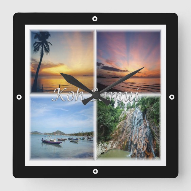 Horloge Carrée zTH010 KOH SAMUI, Thaïlande, Asie, (Recto)
