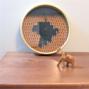 Horloge Carte Brown Tan Black Africa Crochet Artiste Impri