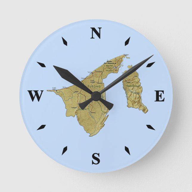 Horloge Carte Brunei (Recto)