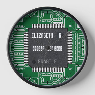 Horloge Carte Circuit Sur Impression Avec Votre Nom