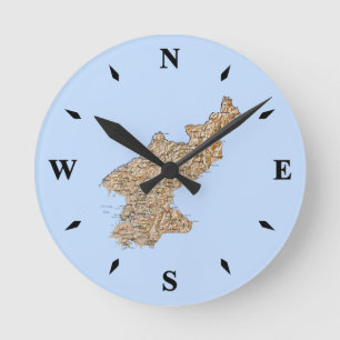 Horloge Carte Corée du Nord