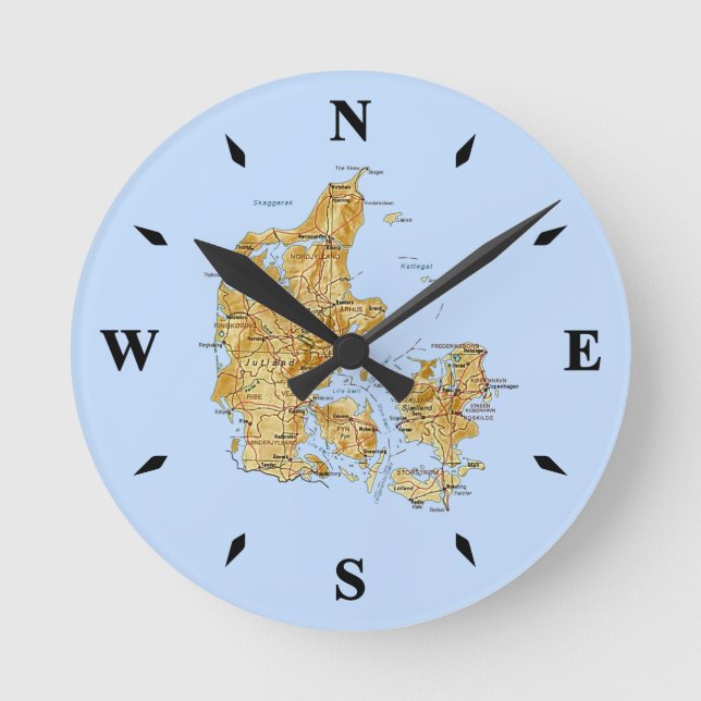 Horloge Carte Danemark (Recto)