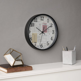 Horloge Carte de bibliothèque