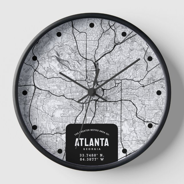 Horloge Carte de la ville d'Atlanta (Recto)