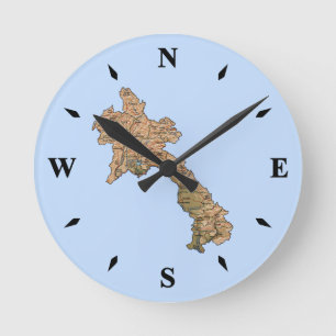Horloge Carte Laos