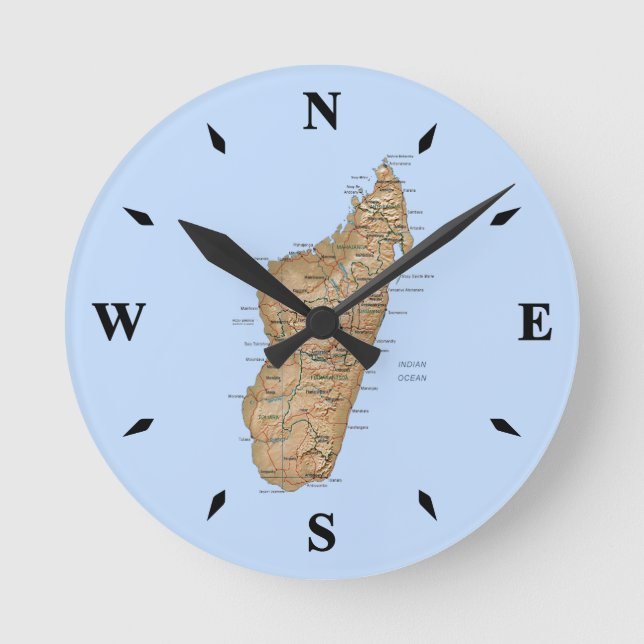Horloge Carte Madagascar (Recto)