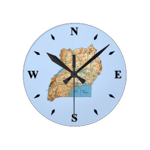 Horloge Carte Ouganda