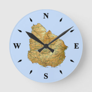 Horloge Carte Uruguay